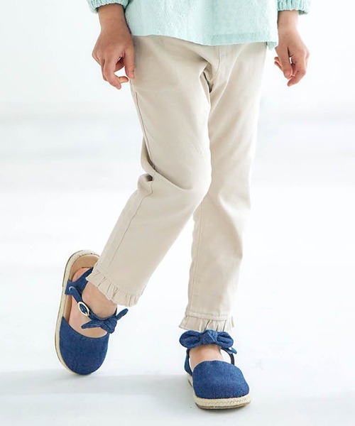 apres les cours（アプレレクール）の「デイジー刺繍ポケットパンツ_10分丈（その他パンツ・キッズ・アイボリー/インディゴブルー/ミント/ラベンダー・140/130/80/120/100/110/90）」の5枚目の写真