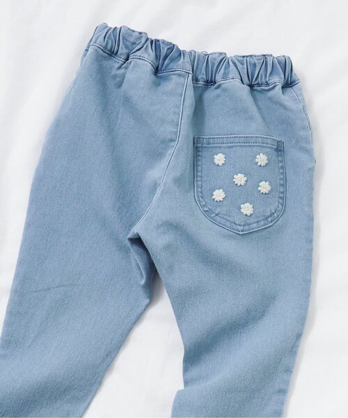 apres les cours（アプレレクール）の「デイジー刺繍ポケットパンツ_10分丈（その他パンツ・キッズ・アイボリー/インディゴブルー/ミント/ラベンダー・140/130/80/120/100/110/90）」の9枚目の写真