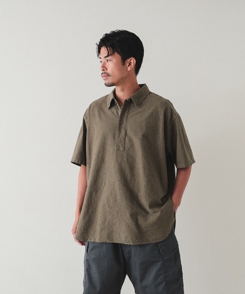 BEAMS（ビームス）の「BEAMS / イージーフィット プルオーバー ミリタリーシャツ（シャツ/ブラウス・メンズ・ブルー/ナチュラル/オリーブ・S/M/L/XL）」の8枚目の写真