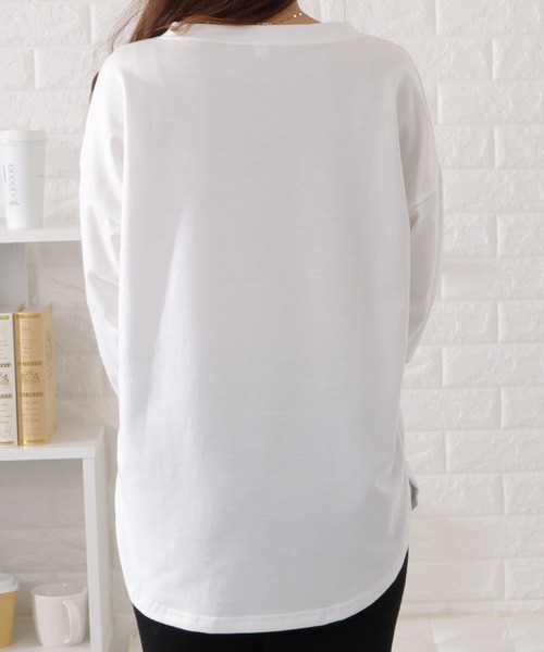DAYRA(デイラ)の「ワンカラーラウンドヘム長袖カットソー(Tシャツ/カットソー・レディース・アイボリー/ブラック・L/M/XL)」の13枚目の写真