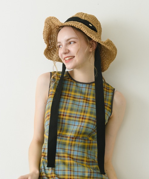 idem(イデム)の「ribbon straw hat/リボン付きストローハット(ハット・レディース・ベージュ/ベージュ系その他・FREE)」の18枚目の写真