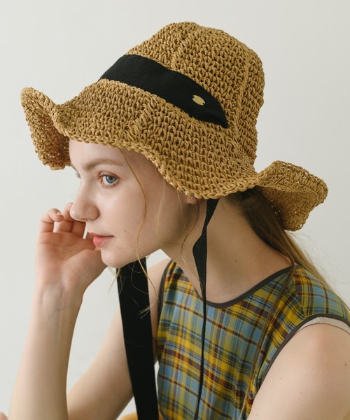 idem(イデム)の「ribbon straw hat/リボン付きストローハット(ハット・レディース・ベージュ/ベージュ系その他・FREE)」の12枚目の写真