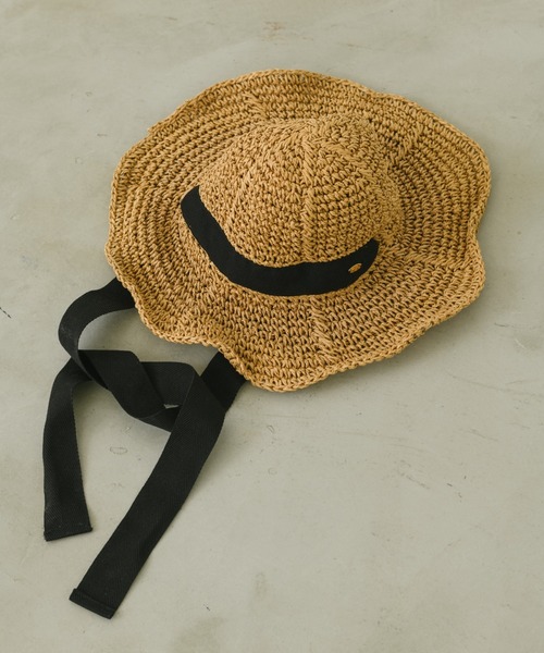idem(イデム)の「ribbon straw hat/リボン付きストローハット(ハット・レディース・ベージュ/ベージュ系その他・FREE)」の9枚目の写真