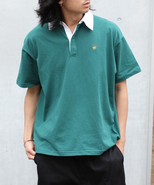 BEVERLY HILLS POLO CLUB(ビバリーヒルズポロクラブ)の「【BEVERLY HILLS POLO CLUB】天竺ラガー半袖Tシャツ 3287-7742(Tシャツ/カットソー・レディース・グレー/グリーン系その他2/ブラック/ブラック系その他2/グリーン・FREE)」の1枚目の写真