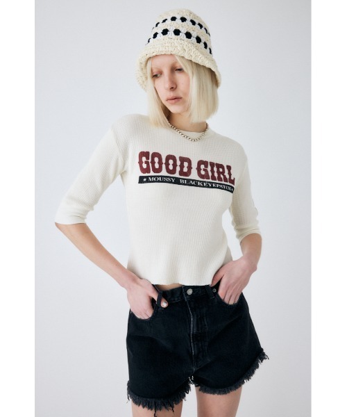 MOUSSY（マウジー）の「BEP×MOUSSY THERMAL Tシャツ（ニット/セーター・レディース・オフホワイト・FREE）」の9枚目の写真