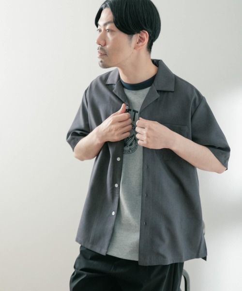 ITEMS URBANRESEARCH(アイテムズ アーバンリサーチ)の「イージーケア オープンカラー半袖トロシャツ(シャツ/ブラウス・メンズ・ベージュ/ネイビー/チャコールグレー・LARGE/MEDIUM)」の20枚目の写真