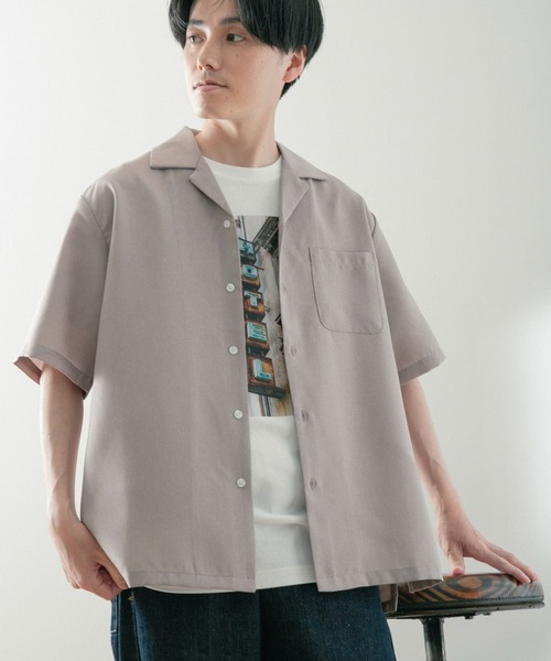 ITEMS URBANRESEARCH(アイテムズ アーバンリサーチ)の「イージーケア オープンカラー半袖トロシャツ(シャツ/ブラウス・メンズ・ベージュ/ネイビー/チャコールグレー・LARGE/MEDIUM)」の15枚目の写真