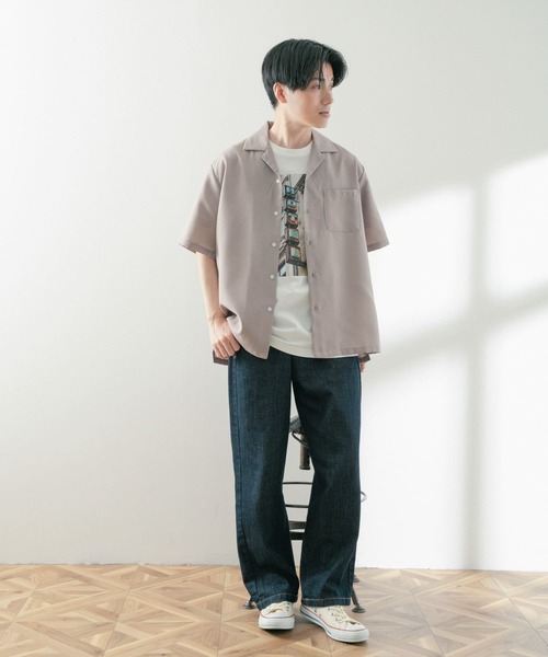 ITEMS URBANRESEARCH(アイテムズ アーバンリサーチ)の「イージーケア オープンカラー半袖トロシャツ(シャツ/ブラウス・メンズ・ベージュ/ネイビー/チャコールグレー・LARGE/MEDIUM)」の9枚目の写真