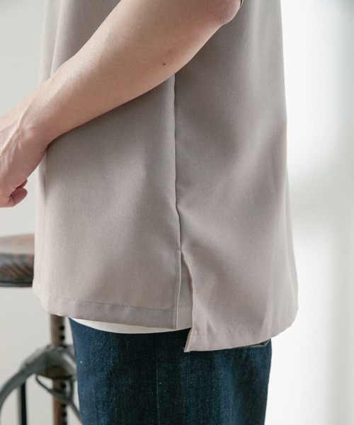 ITEMS URBANRESEARCH(アイテムズ アーバンリサーチ)の「イージーケア オープンカラー半袖トロシャツ(シャツ/ブラウス・メンズ・ベージュ/ネイビー/チャコールグレー・LARGE/MEDIUM)」の13枚目の写真