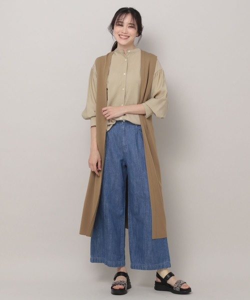 Elura（エルーラ）の「ニットロングジレ（その他アウター・レディース・ブラック/グレイッシュベージュ/ブラウン系その他2/ネイビー/オフホワイト/ダークブラウン・MEDIUM/LARGE）」の8枚目の写真