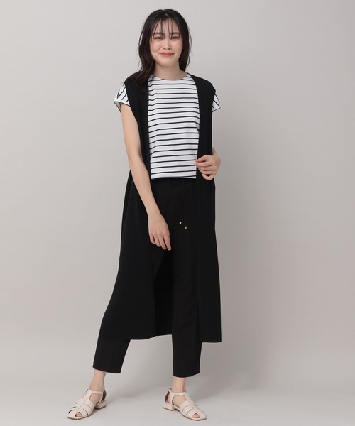 Elura（エルーラ）の「ニットロングジレ（その他アウター・レディース・ブラック/グレイッシュベージュ/ブラウン系その他2/ネイビー/オフホワイト/ダークブラウン・MEDIUM/LARGE）」の10枚目の写真