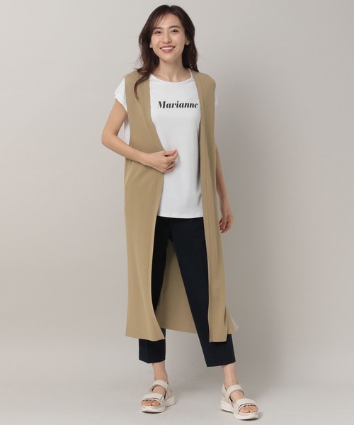 Elura（エルーラ）の「ニットロングジレ（その他アウター・レディース・ブラック/グレイッシュベージュ/ブラウン系その他2/ネイビー/オフホワイト/ダークブラウン・MEDIUM/LARGE）」の21枚目の写真