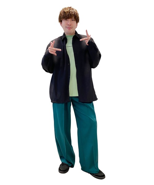 EXIEEE(イグジー)の「イージーワイドスラックス(スラックス・レディース・グリーン/ブラック・SMALL/MEDIUM/LARGE)」の3枚目の写真