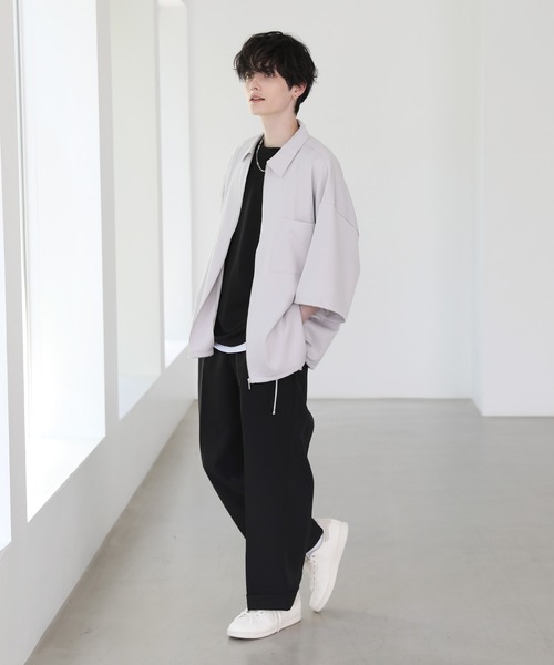 ETELIO（エテリオ）の「ビッグシルエットスリット入りサイドレースジップシャツ（シャツ/ブラウス・メンズ・ブラック/ライトグレー/ワイン/ブルー・S/L/M）」の11枚目の写真