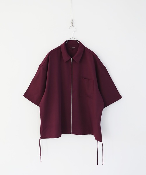 ビッグシルエットスリット入りサイドレースジップシャツ（シャツ
