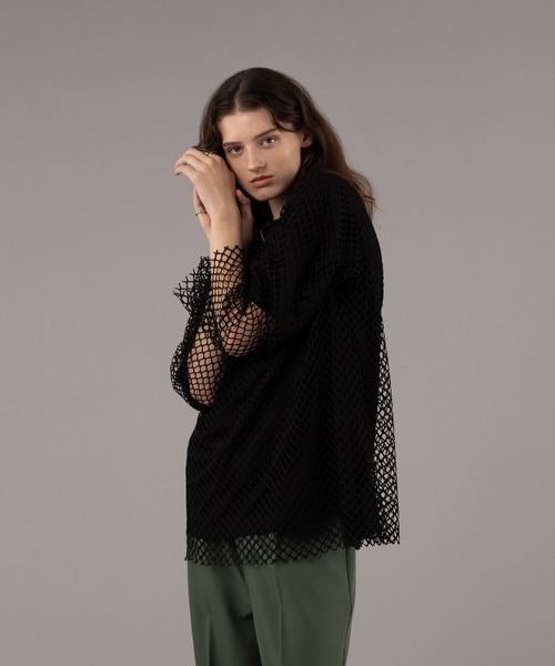 SELLE GLANT(セレグランテ)の「MESH PULLOVER TOPS/メッシュプルオーバートップス(Tシャツ/カットソー・メンズ・ブラック/グリーン・MEDIUM/LARGE)」の2枚目の写真