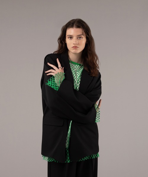 SELLE GLANT(セレグランテ)の「MESH PULLOVER TOPS/メッシュプルオーバートップス(Tシャツ/カットソー・メンズ・ブラック/グリーン・MEDIUM/LARGE)」の13枚目の写真