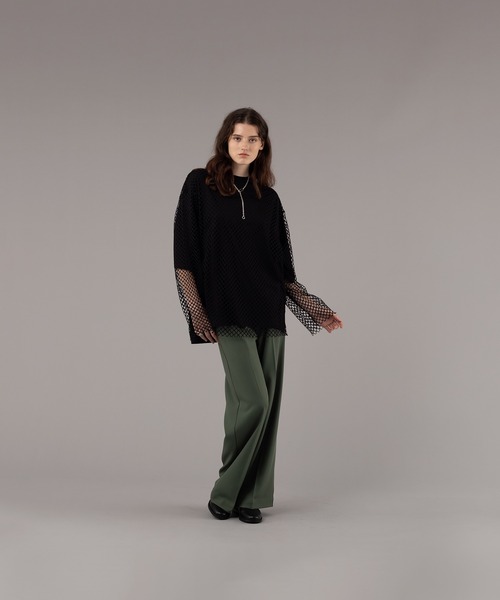 SELLE GLANT(セレグランテ)の「MESH PULLOVER TOPS/メッシュプルオーバートップス(Tシャツ/カットソー・メンズ・ブラック/グリーン・MEDIUM/LARGE)」の6枚目の写真