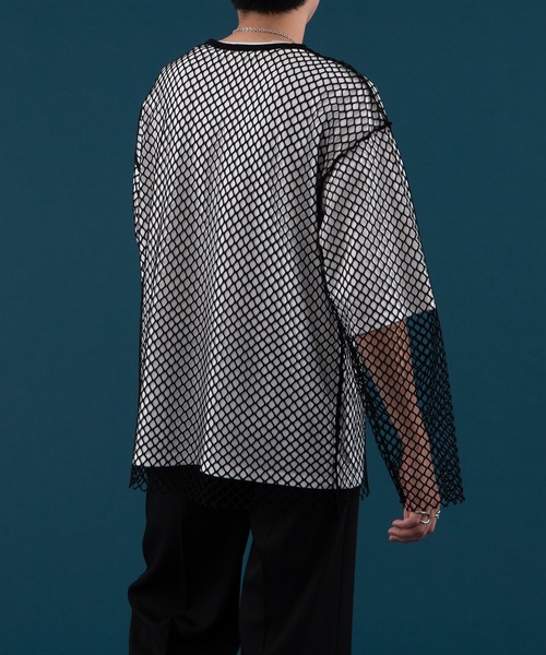 SELLE GLANT(セレグランテ)の「MESH PULLOVER TOPS/メッシュプルオーバートップス(Tシャツ/カットソー・メンズ・ブラック/グリーン・MEDIUM/LARGE)」の5枚目の写真