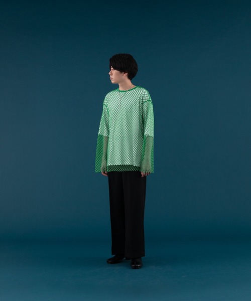 SELLE GLANT(セレグランテ)の「MESH PULLOVER TOPS/メッシュプルオーバートップス(Tシャツ/カットソー・メンズ・ブラック/グリーン・MEDIUM/LARGE)」の18枚目の写真
