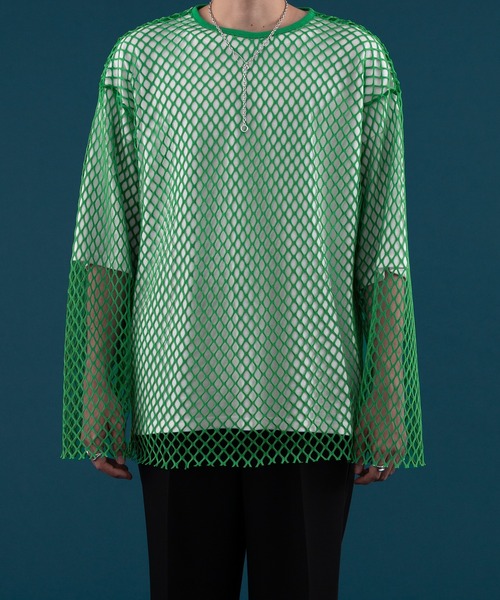SELLE GLANT(セレグランテ)の「MESH PULLOVER TOPS/メッシュプルオーバートップス(Tシャツ/カットソー・メンズ・ブラック/グリーン・MEDIUM/LARGE)」の22枚目の写真