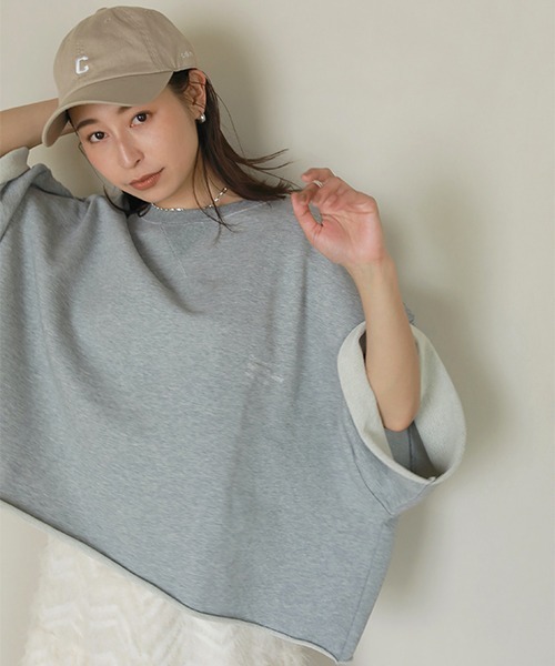 CREDONA（クレドナ）の「刺繍ロゴハーフスリーブスウェット