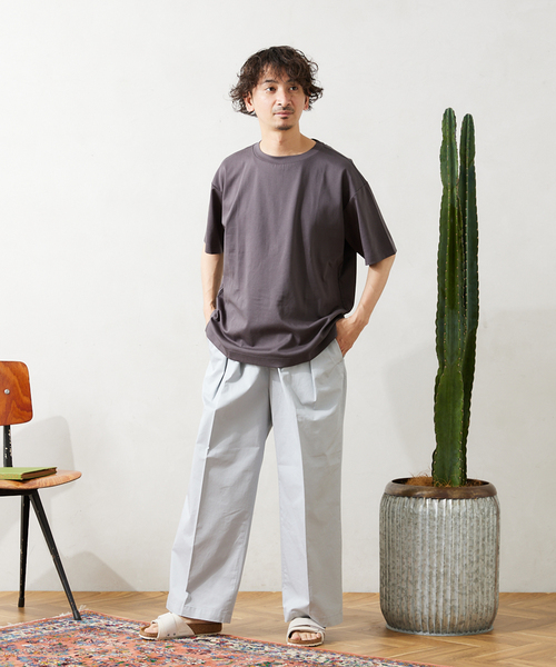 JOURNAL STANDARD relume(ジャーナルスタンダード レリューム)の「50/-ポンチクルーネックTシャツ(Tシャツ/カットソー・メンズ・ブラックミックス/ホワイト/ベージュ系その他/ネイビー/ブルー系その他・SMALL/MEDIUM/LARGE)」の7枚目の写真