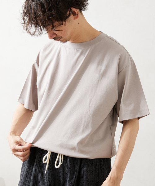 JOURNAL STANDARD relume(ジャーナルスタンダード レリューム)の「50/-ポンチクルーネックTシャツ(Tシャツ/カットソー・メンズ・ブラックミックス/ホワイト/ベージュ系その他/ネイビー/ブルー系その他・SMALL/MEDIUM/LARGE)」の9枚目の写真