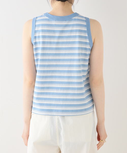 Spick & Span(スピックアンドスパン)の「【MEYAME / メヤメ】 RANDAM BORDER SLEEVELESS(タンクトップ・レディース・ライトブルー/イエロー・FREE)」の10枚目の写真