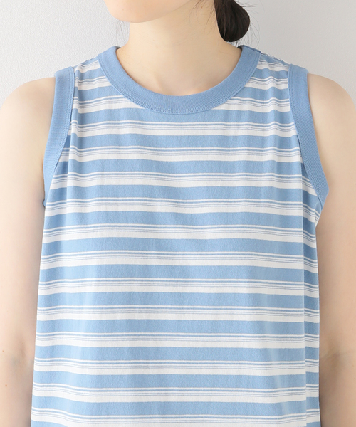 Spick & Span(スピックアンドスパン)の「【MEYAME / メヤメ】 RANDAM BORDER SLEEVELESS(タンクトップ・レディース・ライトブルー/イエロー・FREE)」の11枚目の写真