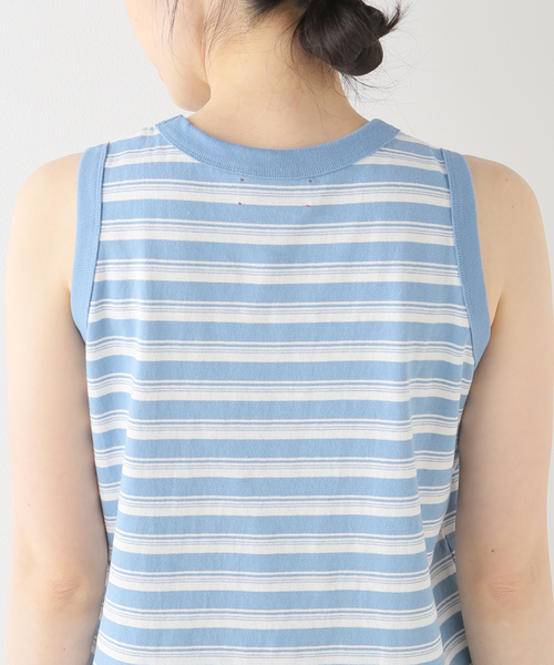 Spick & Span(スピックアンドスパン)の「【MEYAME / メヤメ】 RANDAM BORDER SLEEVELESS(タンクトップ・レディース・ライトブルー/イエロー・FREE)」の12枚目の写真
