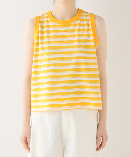 Spick & Span(スピックアンドスパン)の「【MEYAME / メヤメ】 RANDAM BORDER SLEEVELESS(タンクトップ・レディース・ライトブルー/イエロー・FREE)」の19枚目の写真