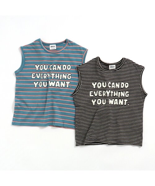 BREEZE（ブリーズ）の「ボーダーロゴタンクトップ（タンクトップ・キッズ・ブラック/ブルー・90/100/110/120/80/130/140）」の3枚目の写真