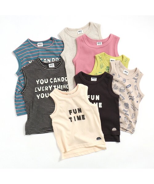 BREEZE（ブリーズ）の「ボーダーロゴタンクトップ（タンクトップ・キッズ・ブラック/ブルー・90/100/110/120/80/130/140）」の4枚目の写真