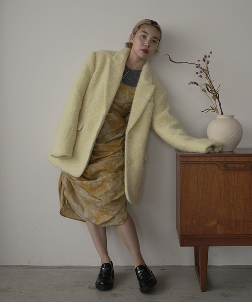 SANSeLF（サンセルフ）の「over wool mid coat【SANSeLF】sew23a020（その他アウター・レディース・イエロー・FREE）」の2枚目の写真