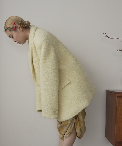 SANSeLF（サンセルフ）の「over wool mid coat【SANSeLF】sew23a020（その他アウター・レディース・イエロー・FREE）」の4枚目の写真