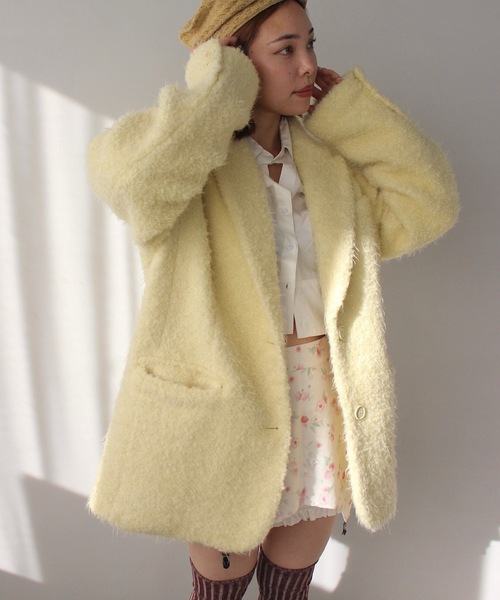 SANSeLF（サンセルフ）の「over wool mid coat【SANSeLF】sew23a020（その他アウター・レディース・イエロー・FREE）」の7枚目の写真