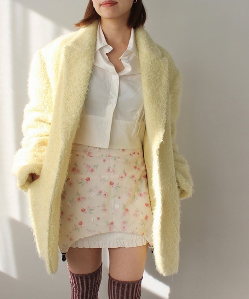 SANSeLF（サンセルフ）の「over wool mid coat【SANSeLF】sew23a020（その他アウター・レディース・イエロー・FREE）」の8枚目の写真
