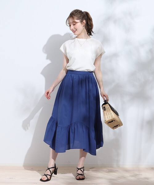 couture brooch（クチュールブローチ）の「◆【大人女子のカジュアルコーデに。】ヨウリュウロゴTシャツ（Tシャツ/カットソー・レディース・ブラック/ホワイト系/ナチュラル・38/42）」の10枚目の写真