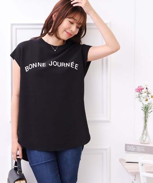 couture brooch（クチュールブローチ）の「◆【大人女子のカジュアルコーデに。】ヨウリュウロゴTシャツ（Tシャツ/カットソー・レディース・ブラック/ホワイト系/ナチュラル・38/42）」の18枚目の写真