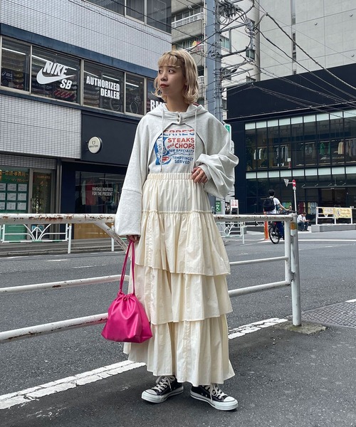 CIAOPANIC（チャオパニック）の「旧品番 非表示 ﾅｲﾛﾝﾃｨｱｰﾄﾞｽｶｰﾄ（スカート・レディース・オフホワイト/ブラック/キャメル・FREE）」の9枚目の写真