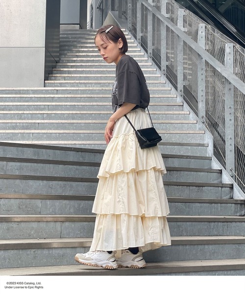 CIAOPANIC（チャオパニック）の「旧品番 非表示 ﾅｲﾛﾝﾃｨｱｰﾄﾞｽｶｰﾄ（スカート・レディース・オフホワイト/ブラック/キャメル・FREE）」の15枚目の写真