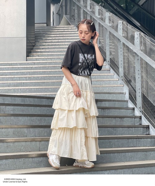 CIAOPANIC（チャオパニック）の「旧品番 非表示 ﾅｲﾛﾝﾃｨｱｰﾄﾞｽｶｰﾄ（スカート・レディース・オフホワイト/ブラック/キャメル・FREE）」の14枚目の写真