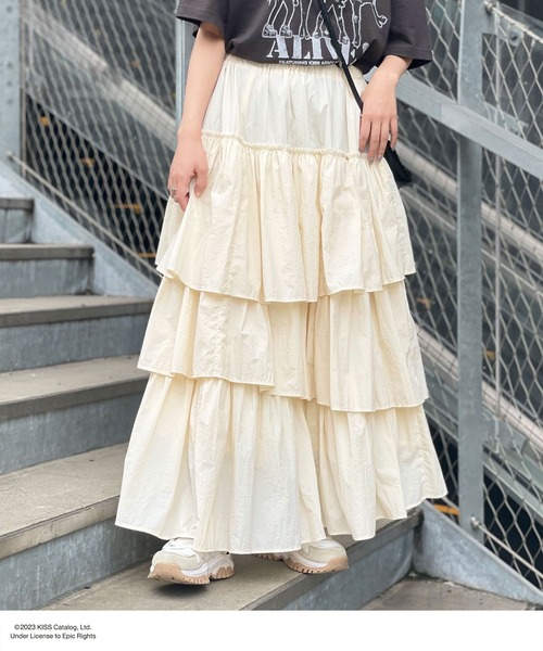 CIAOPANIC（チャオパニック）の「旧品番 非表示 ﾅｲﾛﾝﾃｨｱｰﾄﾞｽｶｰﾄ（スカート・レディース・オフホワイト/ブラック/キャメル・FREE）」の17枚目の写真