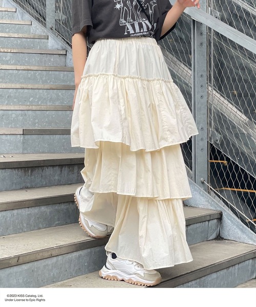 CIAOPANIC（チャオパニック）の「旧品番 非表示 ﾅｲﾛﾝﾃｨｱｰﾄﾞｽｶｰﾄ（スカート・レディース・オフホワイト/ブラック/キャメル・FREE）」の19枚目の写真