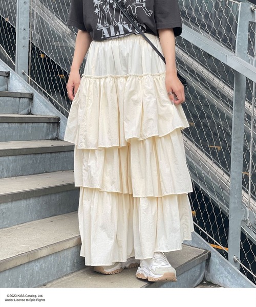 CIAOPANIC（チャオパニック）の「旧品番 非表示 ﾅｲﾛﾝﾃｨｱｰﾄﾞｽｶｰﾄ（スカート・レディース・オフホワイト/ブラック/キャメル・FREE）」の18枚目の写真