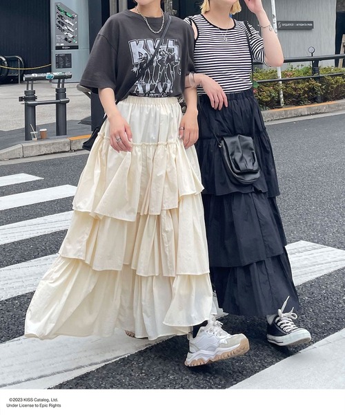 CIAOPANIC（チャオパニック）の「旧品番 非表示 ﾅｲﾛﾝﾃｨｱｰﾄﾞｽｶｰﾄ（スカート・レディース・オフホワイト/ブラック/キャメル・FREE）」の5枚目の写真