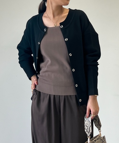 un dix cors（アンディコール）の「超軽量サイド切替カーディガン（カーディガン/ボレロ・レディース・ブラック/オレンジ/グリーン/オフホワイト・FREE）」の21枚目の写真