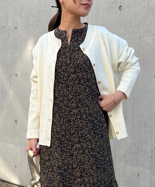 un dix cors（アンディコール）の「超軽量サイド切替カーディガン（カーディガン/ボレロ・レディース・ブラック/オレンジ/グリーン/オフホワイト・FREE）」の10枚目の写真