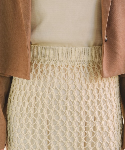 Kastane（カスタネ）の「メッシュニットスカート（スカート・レディース・アイボリー/ブラック・FREE）」の12枚目の写真